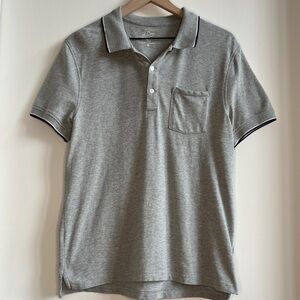 J. Crew Stretch Pique Gray Polo Shirt